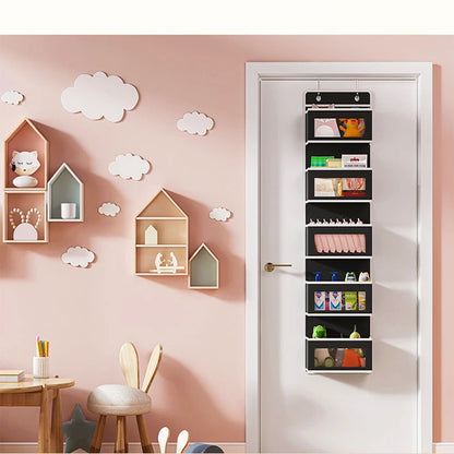 Over Door Organizer Foldable Wall Mount Hanging Organizer Storage With 5 Large Pockets For Load Toy Stuffed Animal Storage