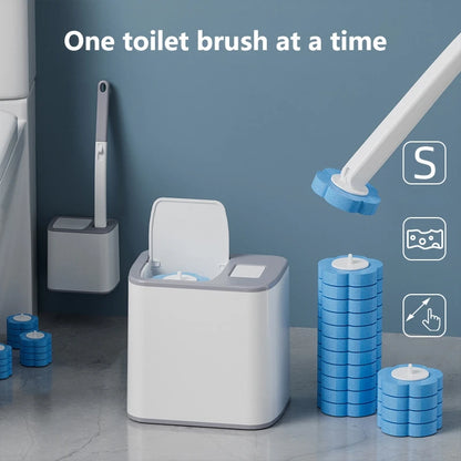 Disposable Toilet Brush Set Bathroom Cleaning System for Sink Bathtub Drain Urinal Scrubbing Toilet Brush Bathroom Cleaning Kit